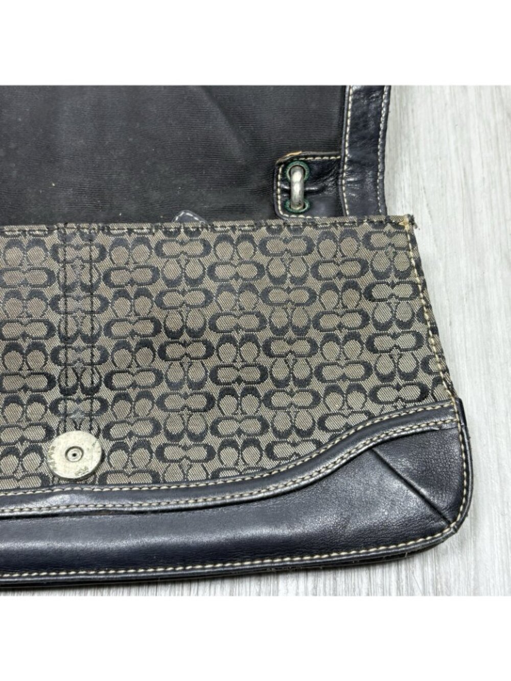 Vintage Coach Y2K Black/Gray Signature Canvas Soho Shoulder Bag 7075 - Picture 9 of 11